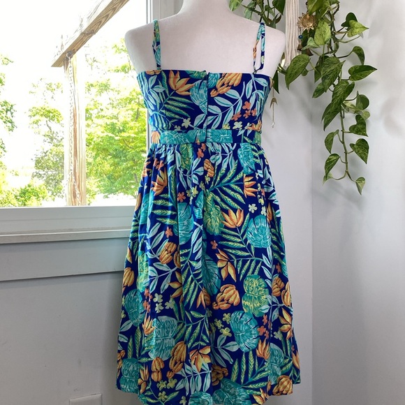 Modcloth Tropical Turquoise Floral Halter Convertible Mini Dress Medium - Picture 5 of 12